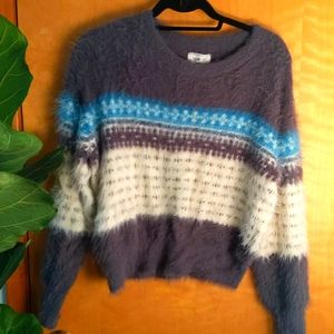 Cropped fuzzy sweater